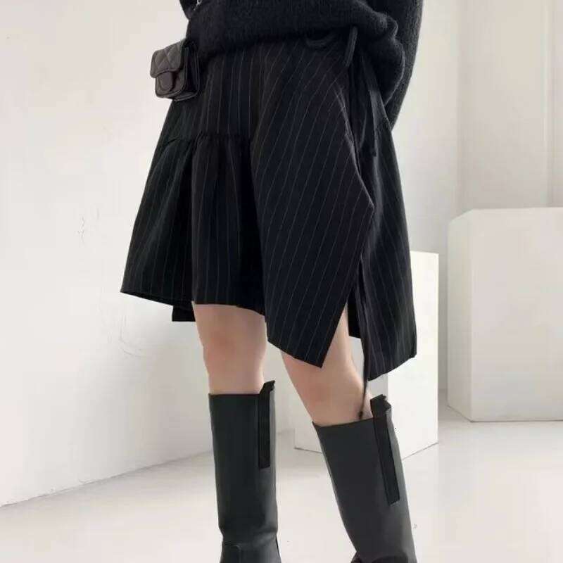 Matakawa Y2k Irregular Skirts for Women Solid Spring Autumn Vintage Ins Fashion Faldas Mujer High Waist A-line Sexy Mini Skirt Z260314