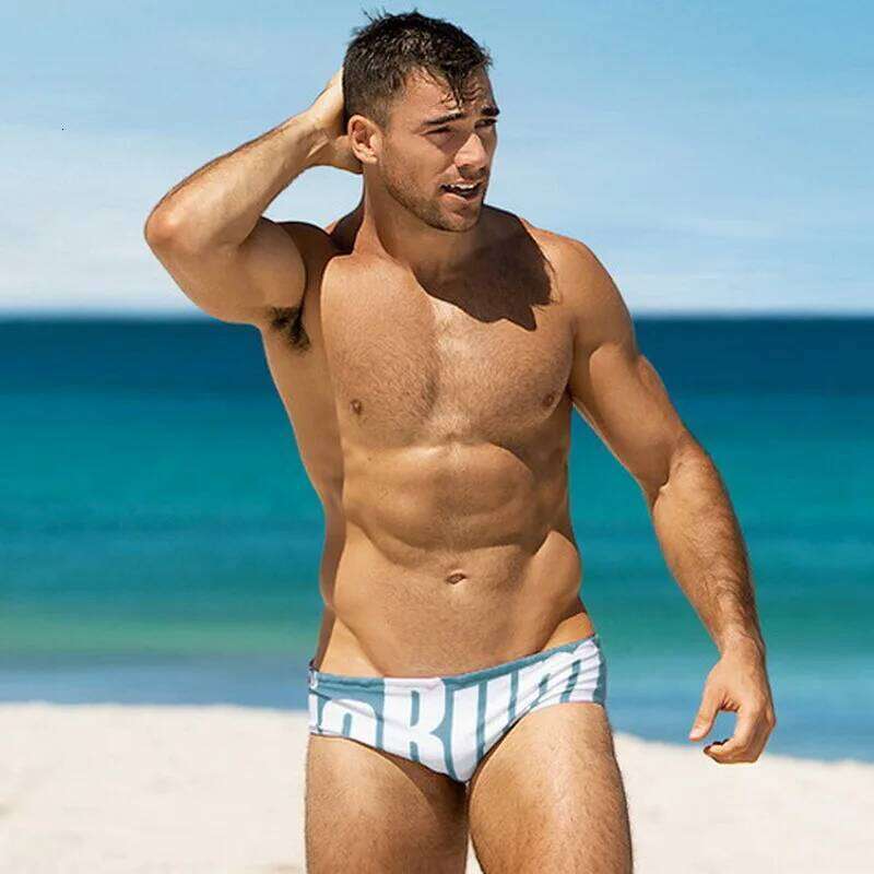 Men Sexy Letter Swimwear Swim Trunks Beach Surfing Shorts Swimming Briefs Z260314
