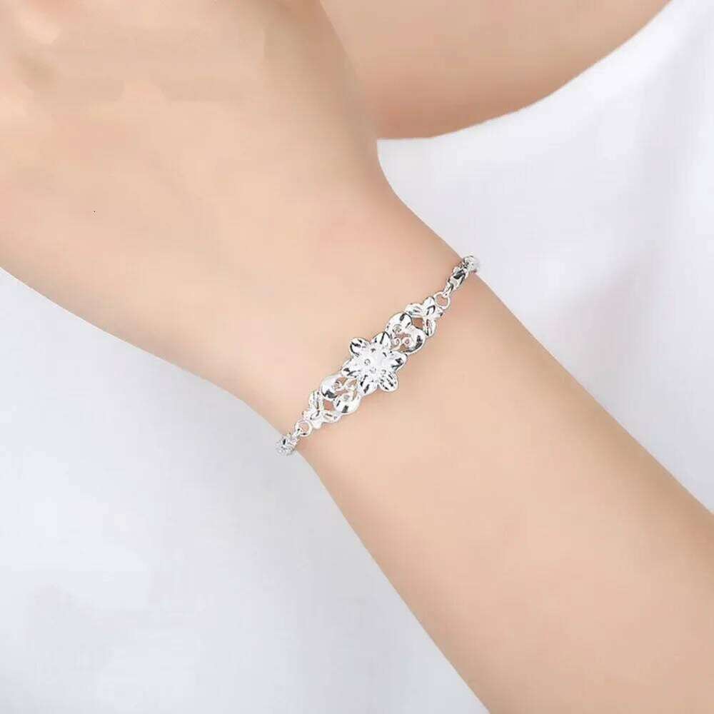 New beautiful flowers chain charms 925 Sterling silver Bracelet for woman fine fashion jewelry Wedding party lady gifts Z260313