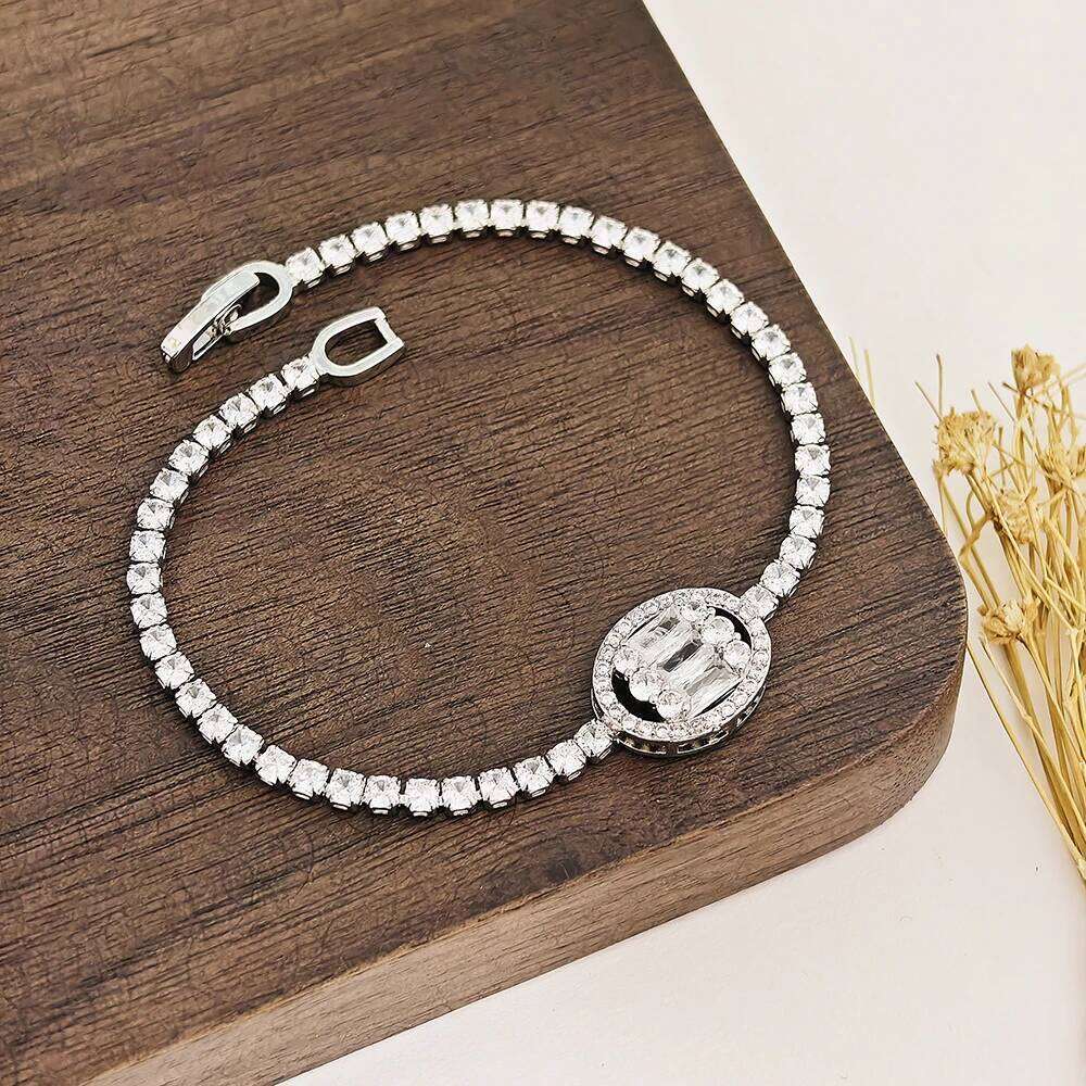 Moonso Arrival Trendy Silver Color Oval Bracelet Bangle for Women Anniversary Gift Free Shipping Items S8248 Z260313