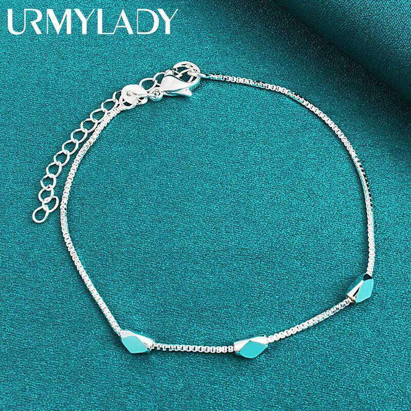 URMYLADY 925 Sterling Silver Three Rhombus Bracelet For Women Wedding Party Fashion Jewelry Z260313