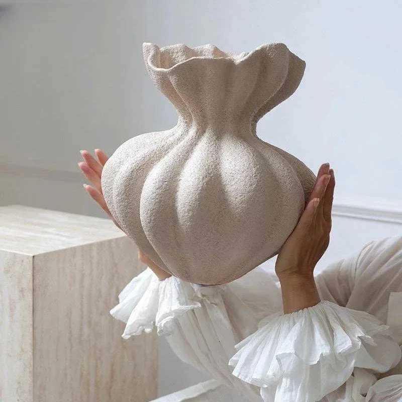 French Ceramic Vase Minimalist Floral Vessel Table Centerpiece Home Decor For Women Gift For Anniversary Birthday Y260314