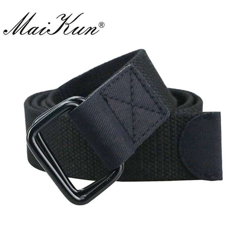 Maikun Double Ring Buckle Canvas Men Casual Harajuku Male Belt For Jeans Z260226