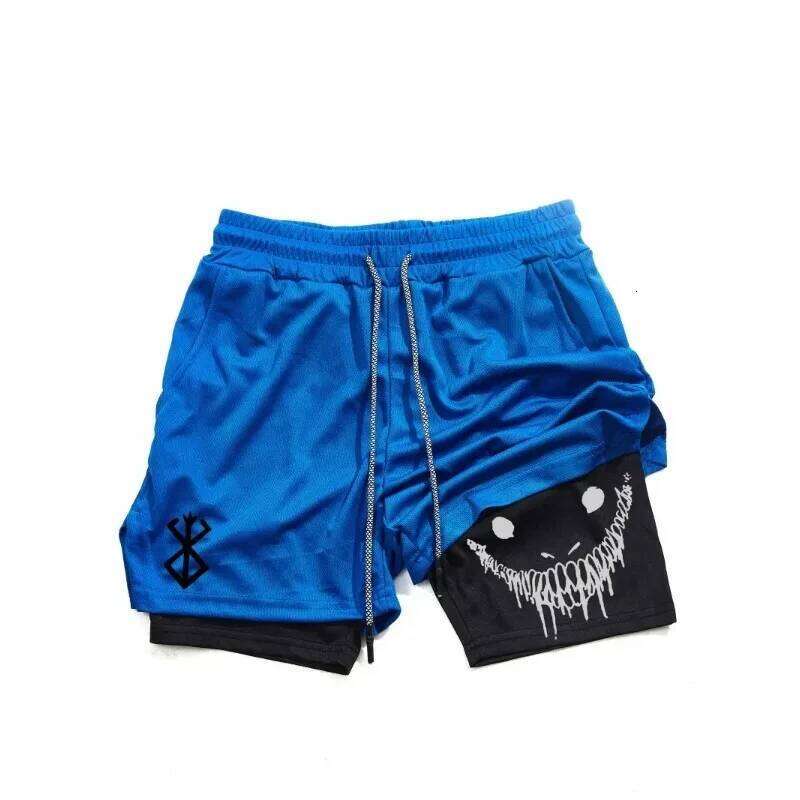 Men's 2-in-1 shorts, fitness training pants, quick drying breathable double-layer sports pants Z260314