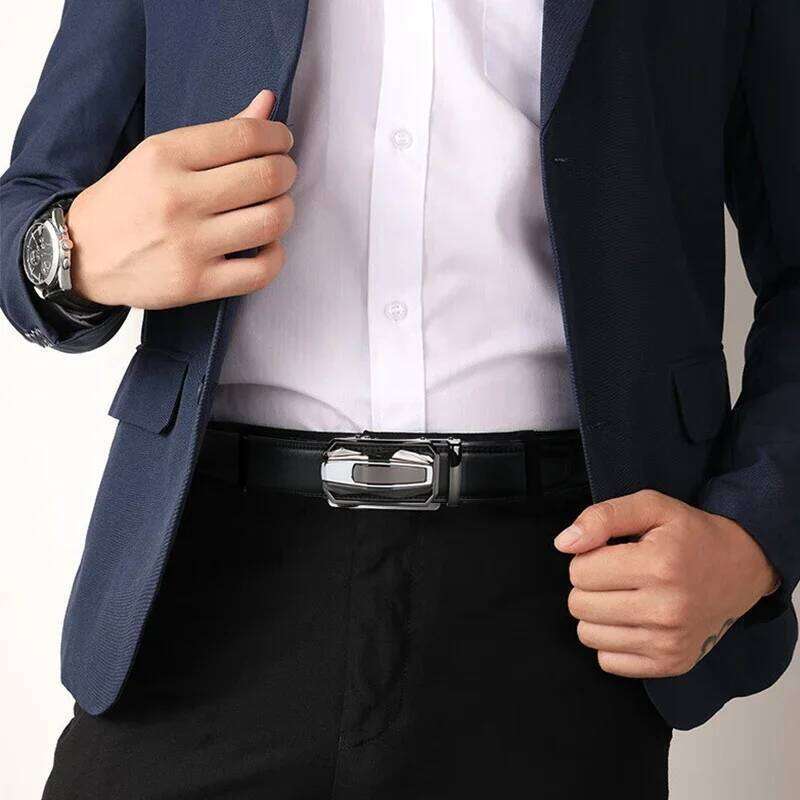 2pcs Men's Cowhide Genuine Leather Belt, Work Business Gift For Dad And Husband Z260226