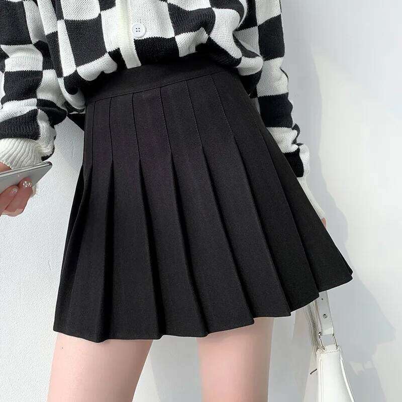 Pleated Skirt for Women Spring Woolen Short High Waist Slimming A-line Autumn Winter Z260314