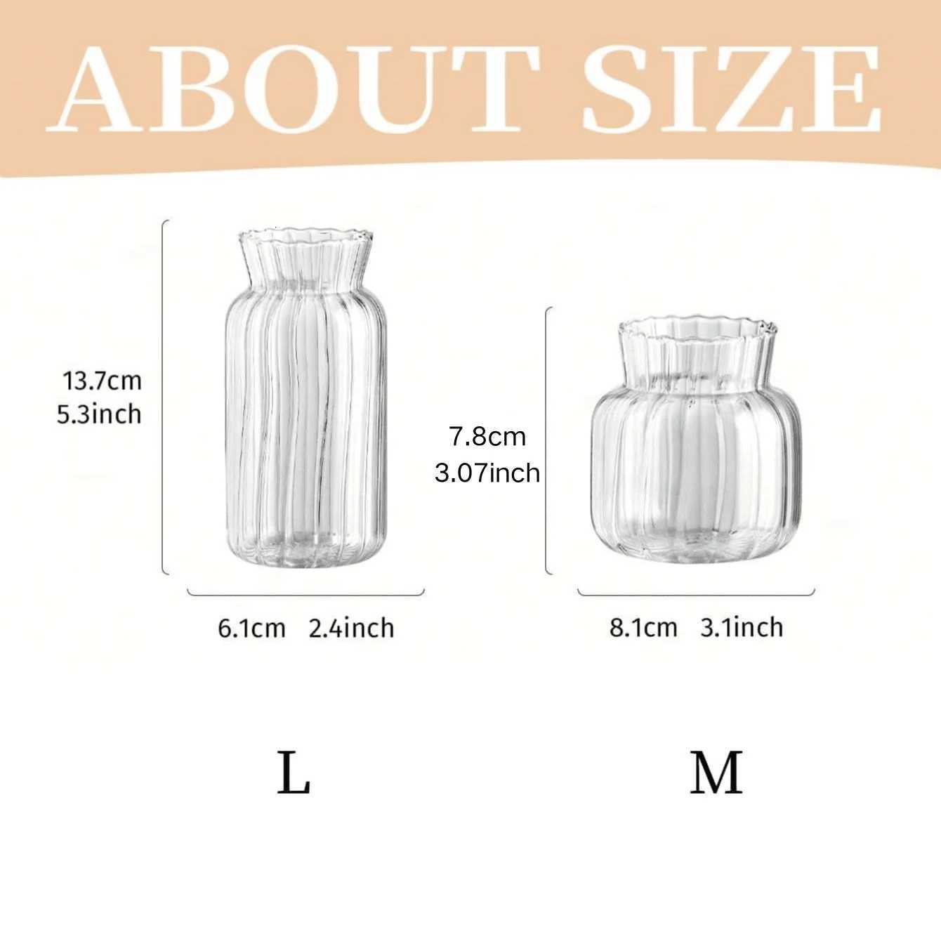 1/2/3pcs Nordic Creative Transparent Vases Glass Bottle Flower Pot Hydroponic Terrarium Arrangement Container Table Vase Decor Y260314