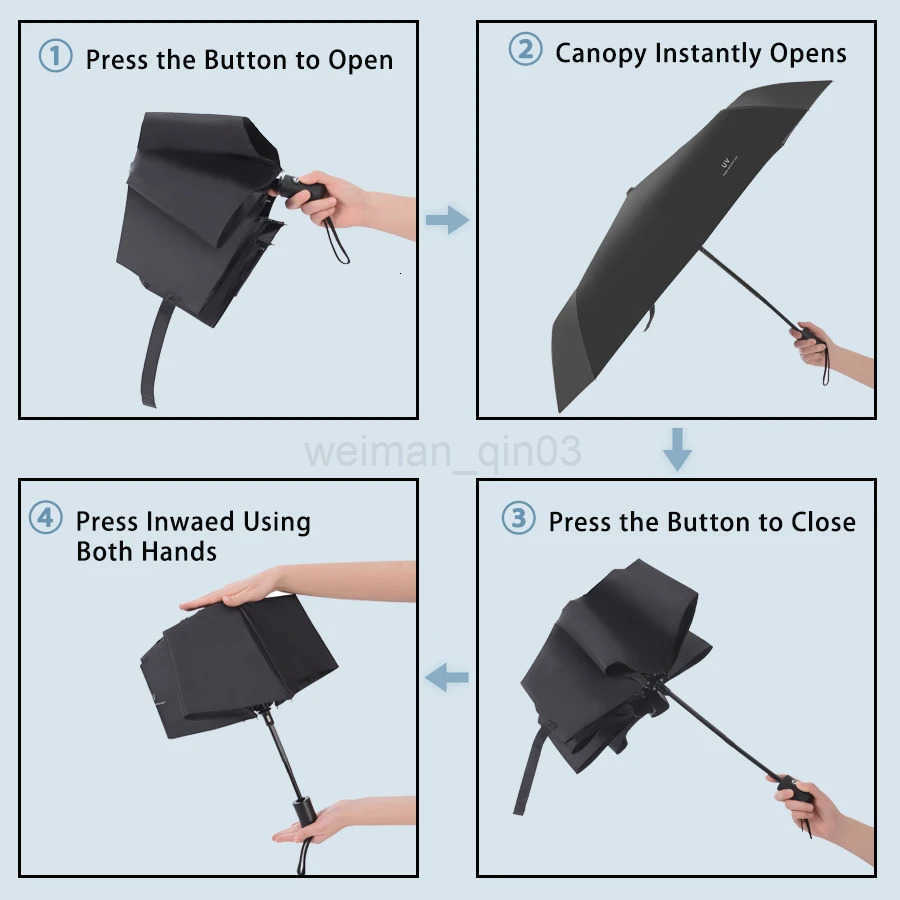 8 Ribs Travel Rain Sun Umbrellas Windproof Multi-color Travel Umbrella Automatic Open And Close H260314