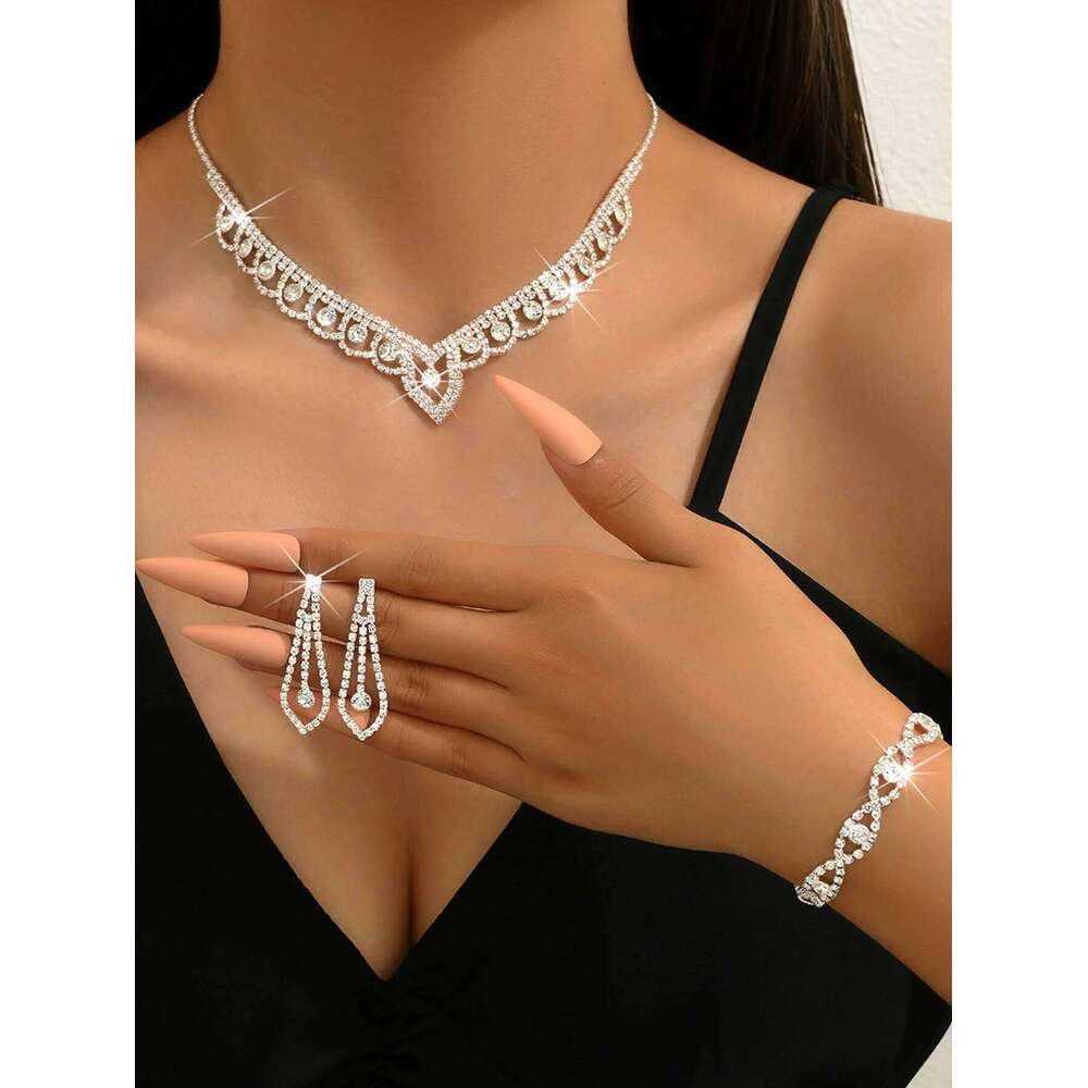Women's Claw Chain Design Hollow Earrings Necklace Bracelet Jewelry Set Wedding Banquet Party Holiday Gift Z260313