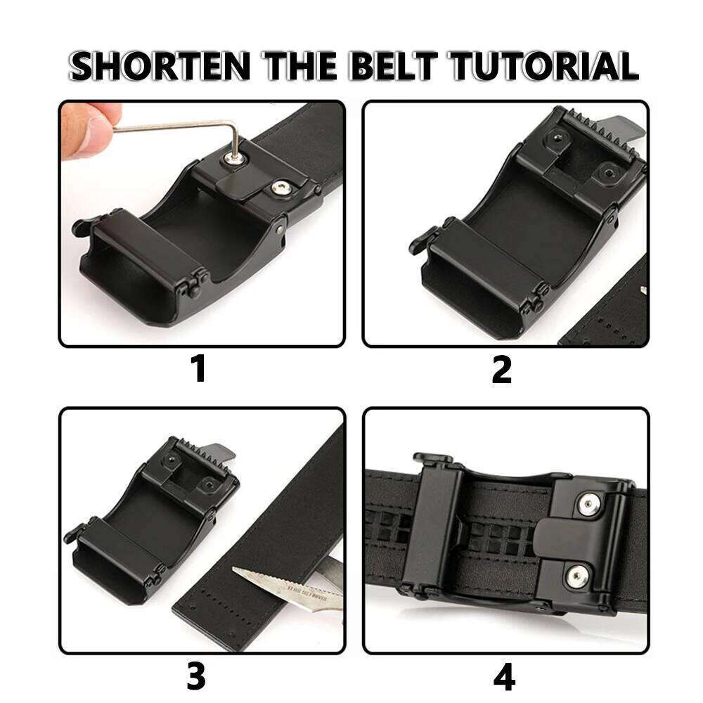 TUSHI New Mens Leather Belt Automatic Available Leisure Fashion Ratchet Military Belts for Men Pants Waistband Z260226