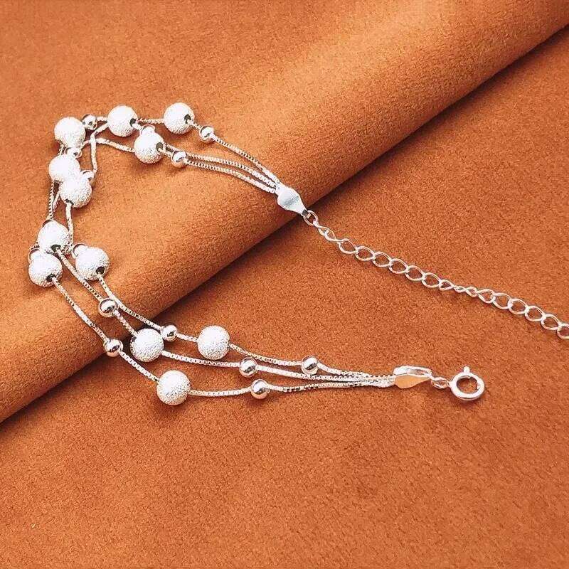 Luxury 925 Sterling Silver Bracelets For Women Vintage Original Multi-layer Bead Charm Bracelet Elegant Party Jewelry Gift Z260313