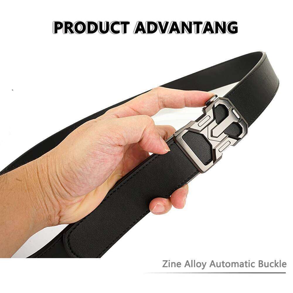 TUAHI New Automatic Buckle for Adjustable Ratchet Genuine Men's Leather Belts Fashion Belt Men Z260226