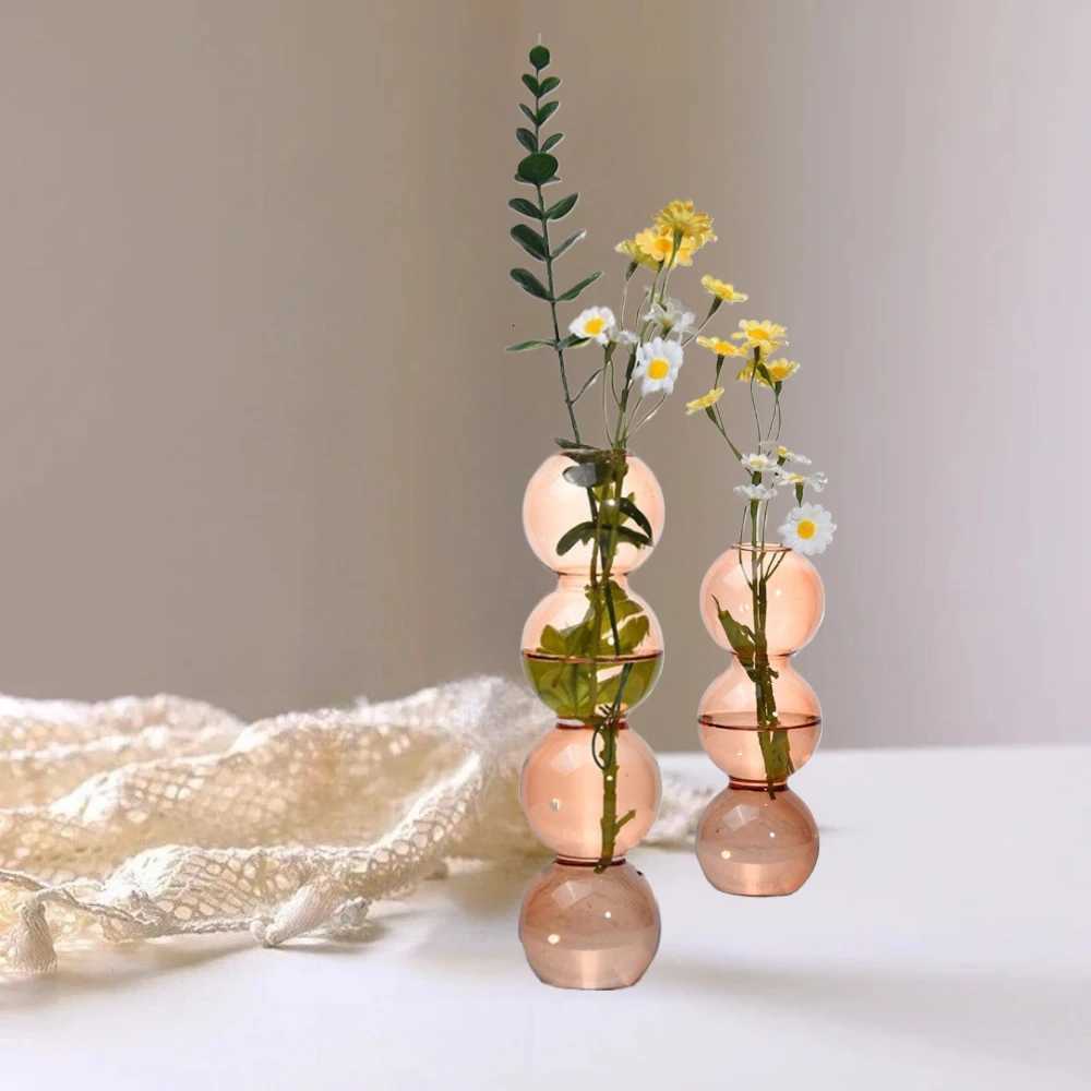 Modern Simple Creative Glass Vase Homestay Flower Utensils Decoration Bubble Vase Flower Arrangement Hydroponic Ball Glass Y260314