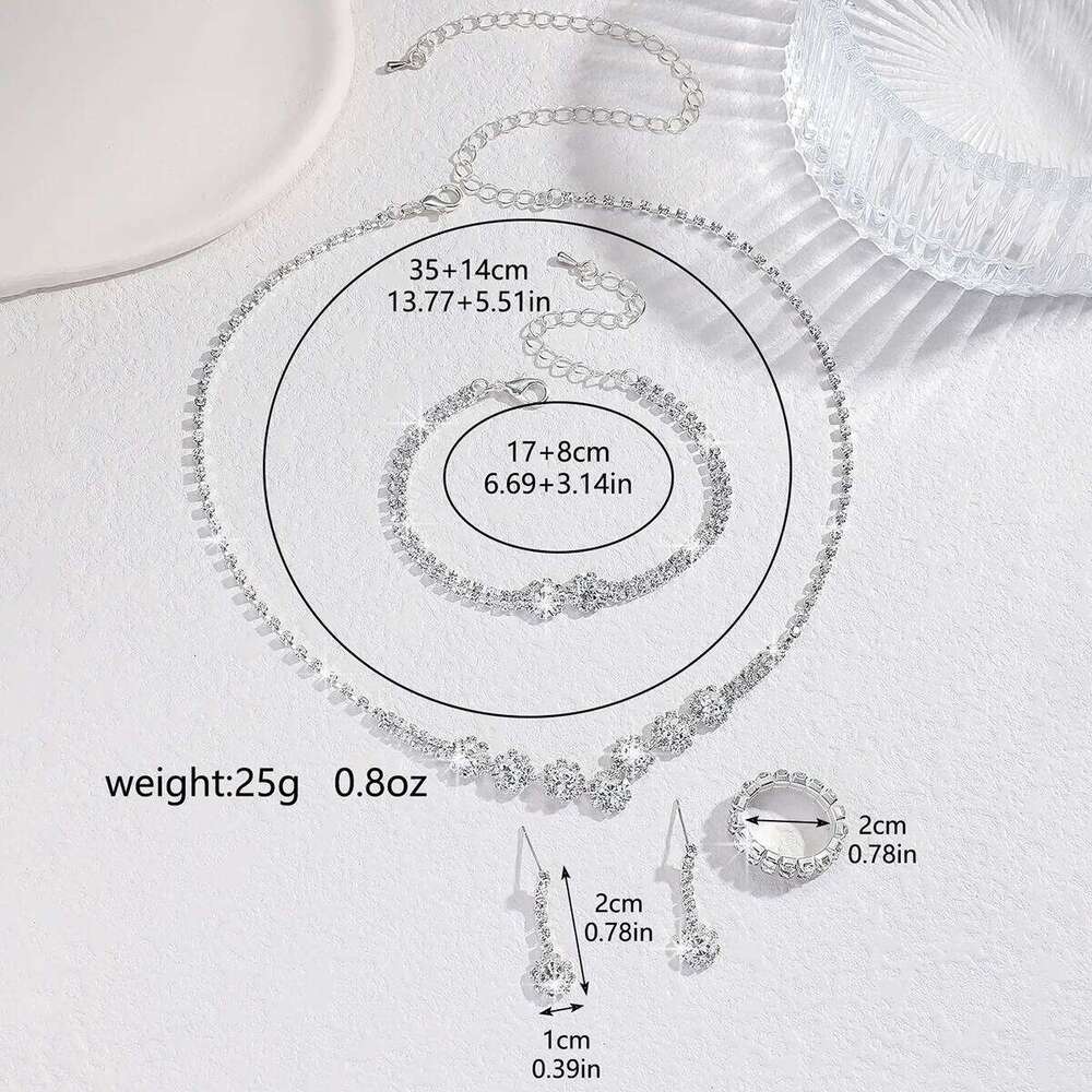 Women's Trendy Copper Claw Chain Cone Necklace Earrings Bracelet Ring Jewelry Set Wedding Banquet Party Holiday Gift Z260313