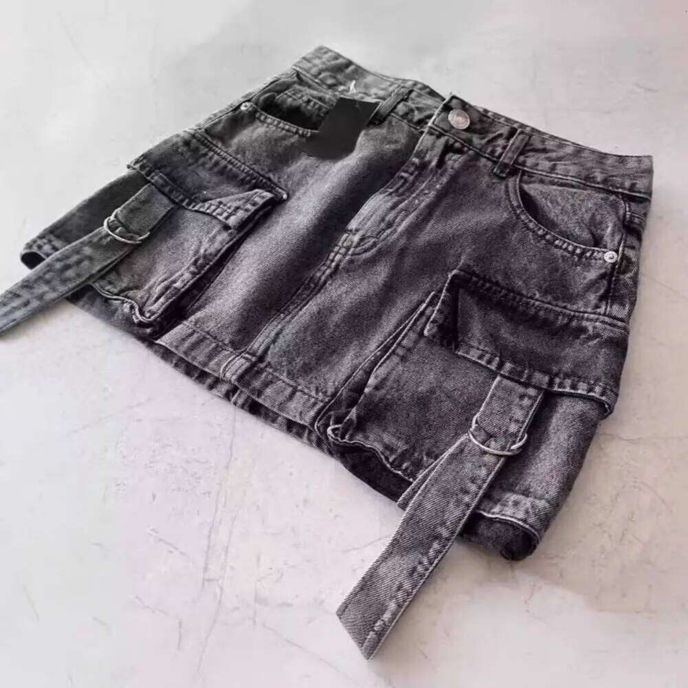 Mini A-Line High Waist Retro Gothic Style Ladies Skirt Summer Women Solid Color Short Dress Women's Clothing Z260314