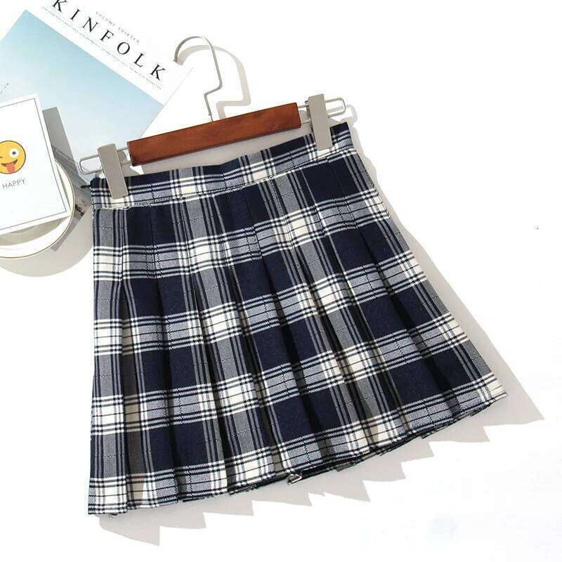 Plaid Mini Skirt Summer A-Line Female Pleated Casual High Waist Women Girls Short Streetwear Student Skirts Z260314