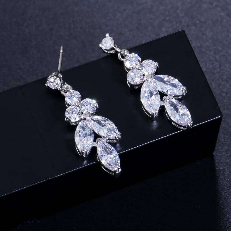 CWWZircons 4Pcs Brilliant Cubic Zircon Necklace Earrings Ring and Bracelet Wedding Bridal Jewelry Sets Dress Accessories T344 Z260313