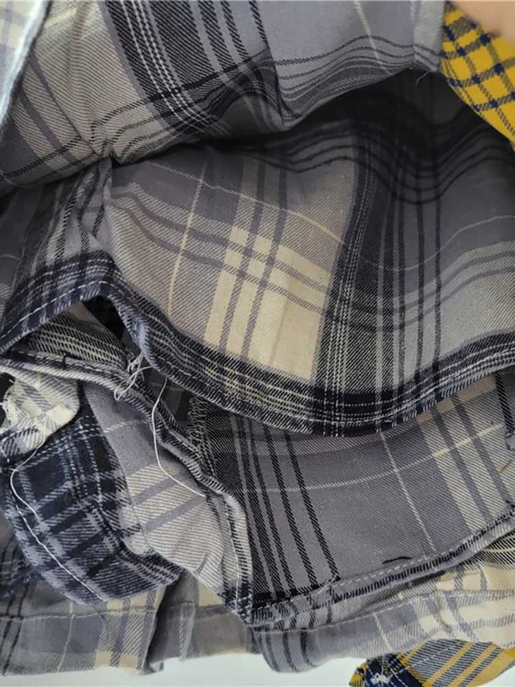 DEAT Womens Denim Skirt Colored Plaid Patchwork Irregular Deconstructed A-line High Waist Mini Skirt 2026 Spring New Fashion M260314