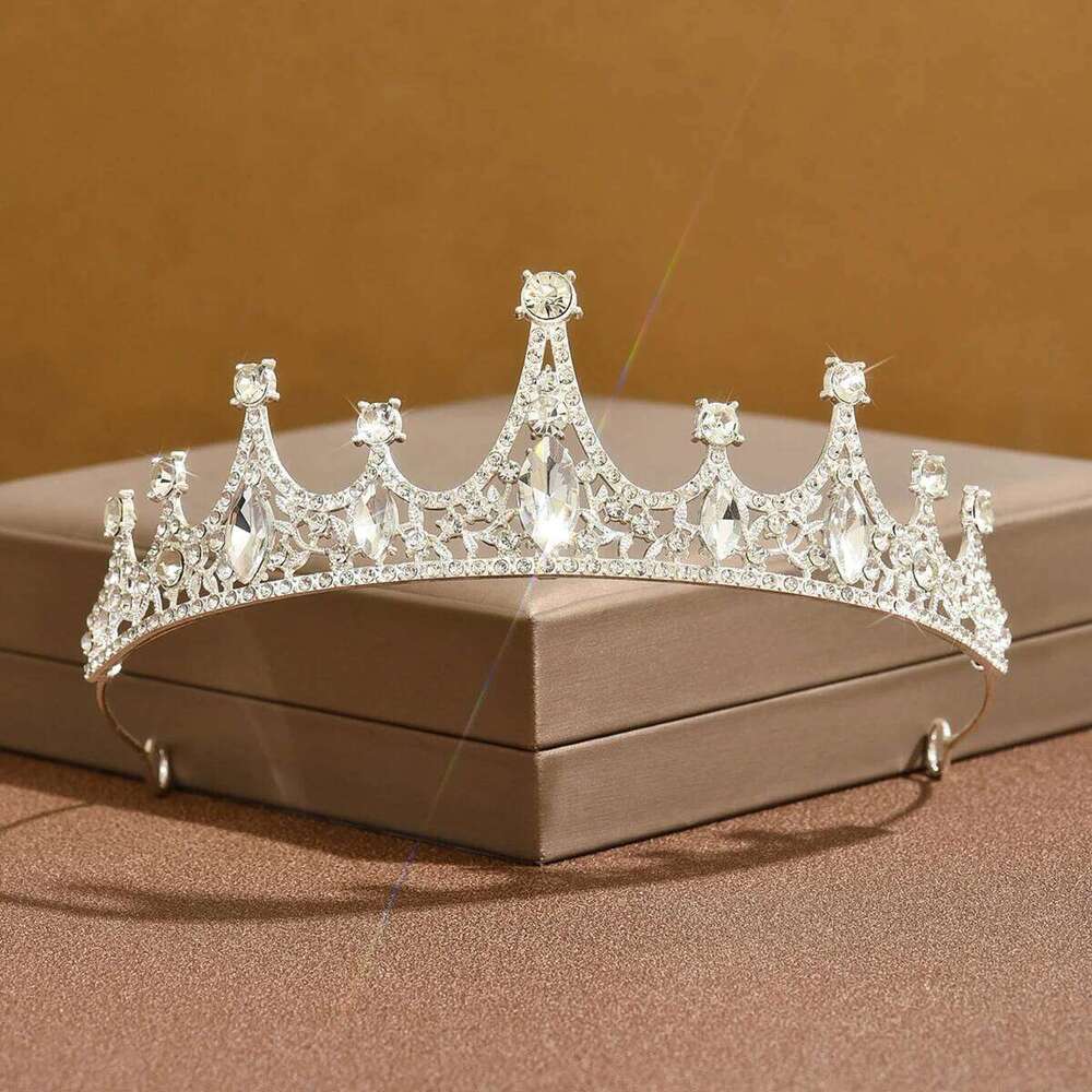 Ladies' fashionable waterdrop leaves, light luxury style, crown necklace, earrings, jewelry set, wedding party, holiday gift Z260313