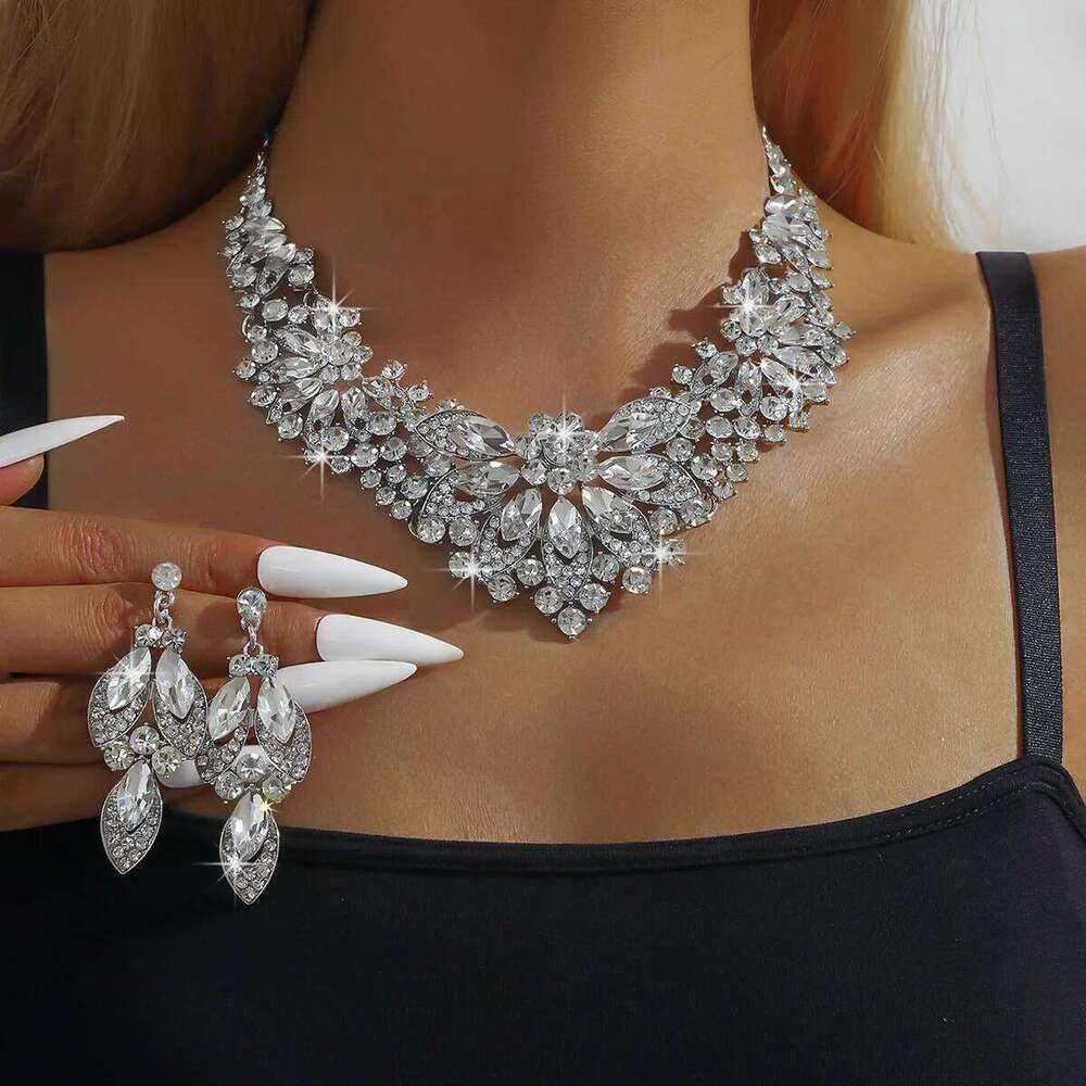 Europe and America's best-selling bridal necklaces, earrings, wedding dresses, heavy industry, diamond studded, elegant accessor Z260313