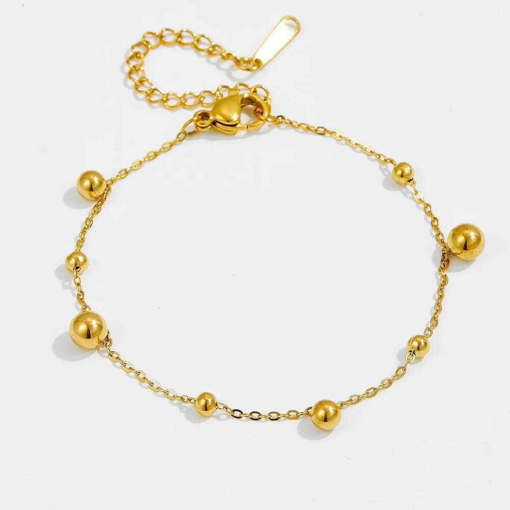 Lokaer Beads Anklets for Women Gold Color Stainless Steel Chain Anklet Trendy Summer Beach Jewelry Accessories Gifts A21030 Z260313