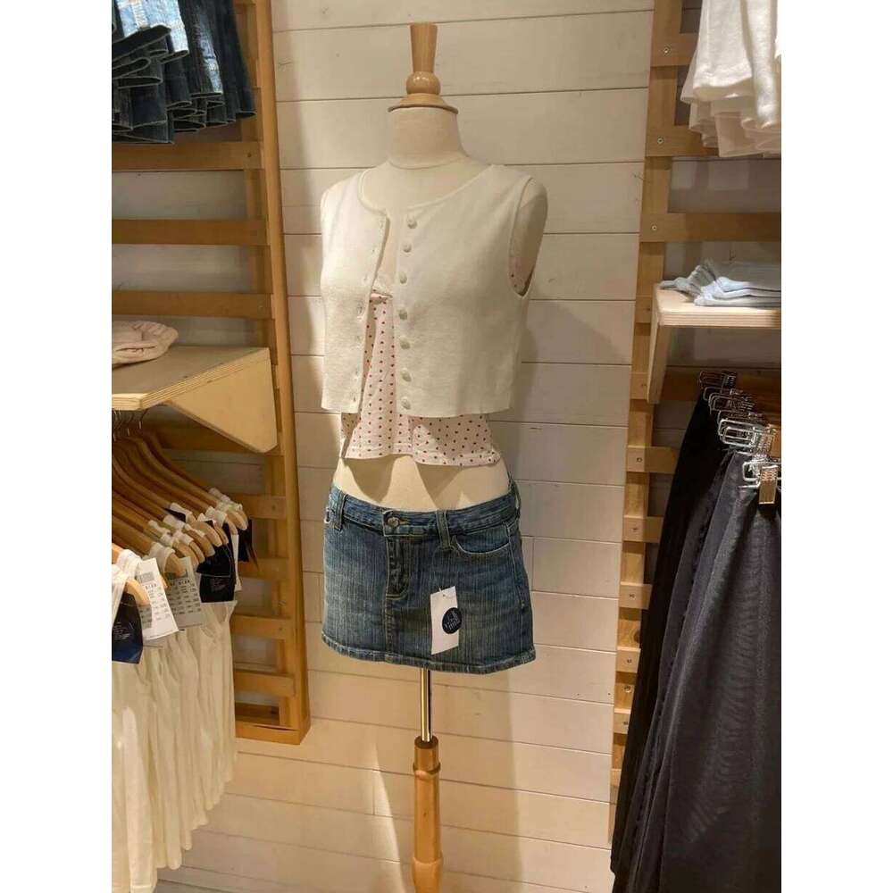 American Vintage Denim Mini Skirts Women Summer High Waist Straigth Short Faldas Casual Fashion Streetwear Cotton Skirt Z260314
