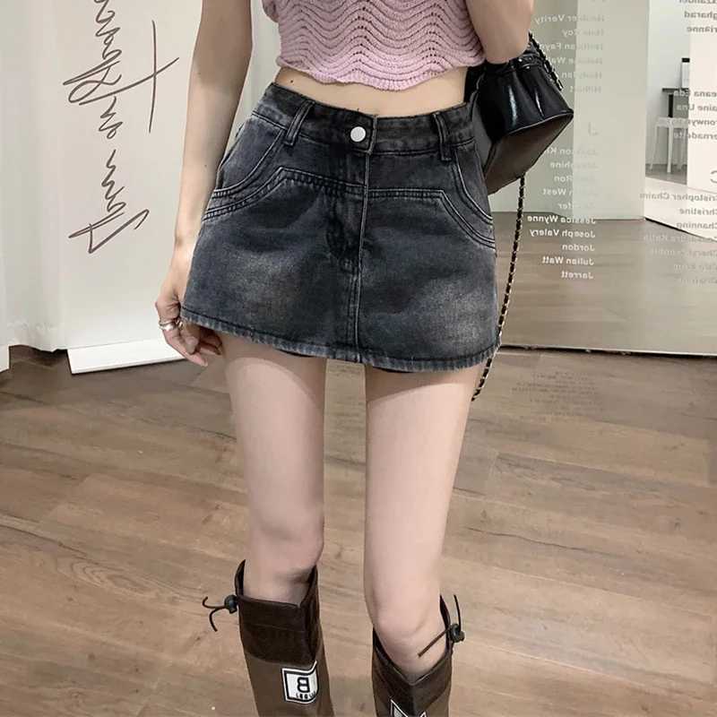 Ins Summer Women High Waist Vintage Shorts Skirts Lady Sexy Nightclub Denim Dress Female Punk Light Blue Black Grey Jeans Dress M260314