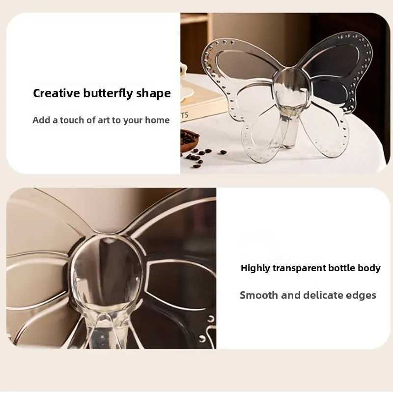 Clear Acrylic Butterfly Vase Acrylic Frame Vase Art Deco Decoration for Consoles and Various Desktops Housewarming Gifts Y260314