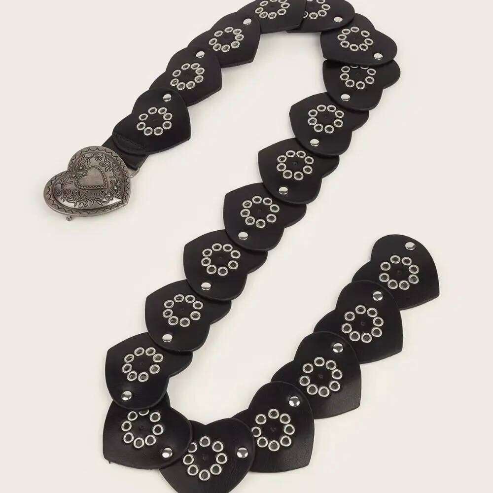 Trend Love Heart Wide Leather Luxury Design Vintage Waist Strap Versatile Hollowed Belt Z260226