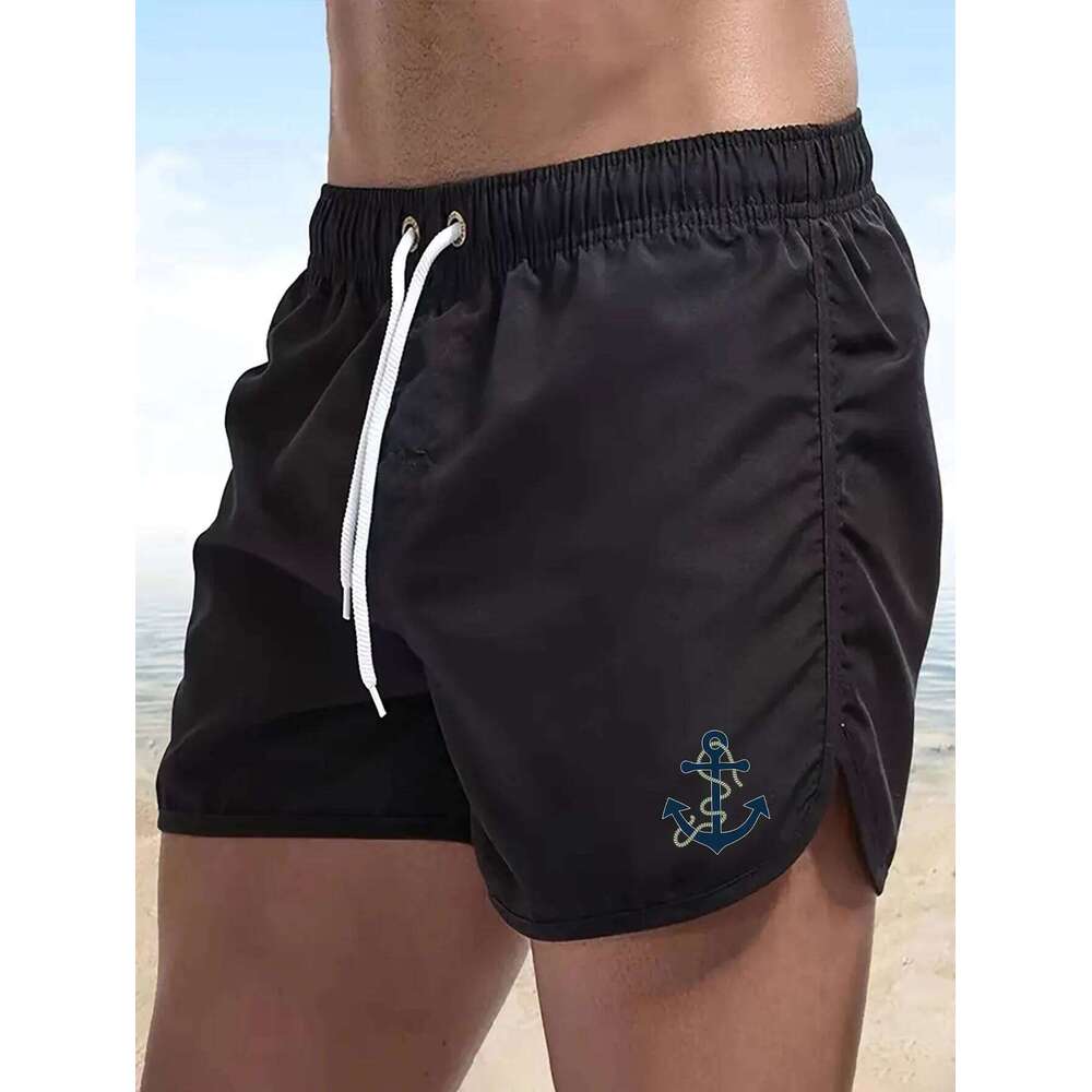 Men's Shorts 2025 Beach Trunks Summer Swim Gym Pants Quick Drying Swimming Homme Surf Ventilate Drawstring Fashion Casual Daily Z260314