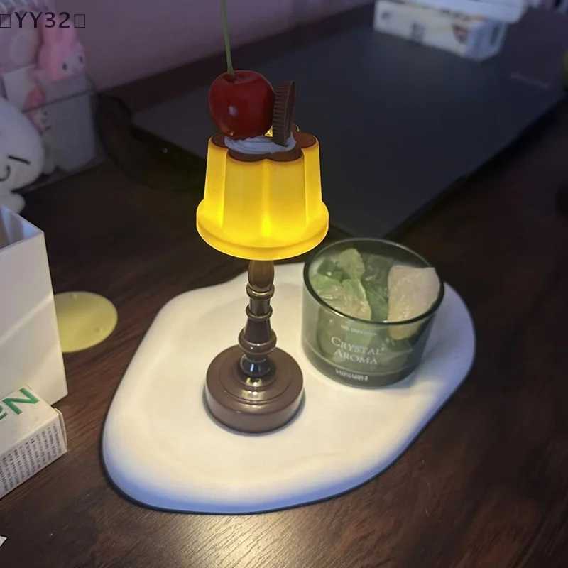 YY32Retro Pudding Night Light Desktop Decoration Bedroom LED Atmosphere Lamp Bedside Sleep Light Suitable For Gift Y260314