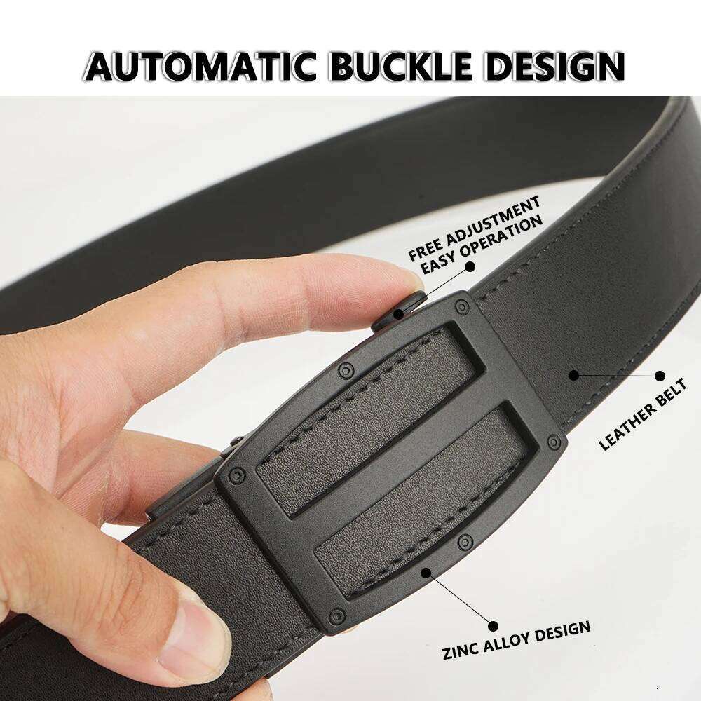 TUSHI New Mens Leather Belt Automatic Available Leisure Fashion Ratchet Military Belts for Men Pants Waistband Z260226