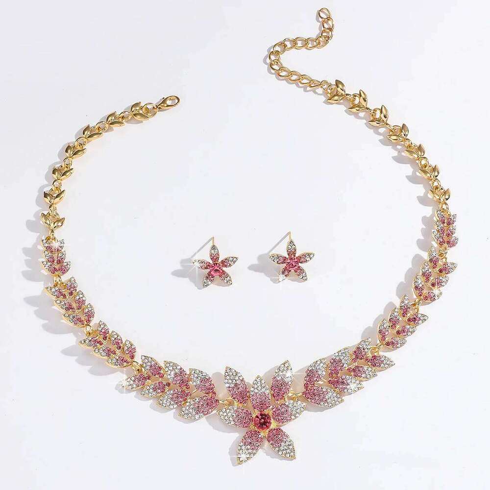 3PC Women's Fashion Flower Necklace Earrings Jewelry Set Elegant High end Design, Suitable for Party and Festival Gift-8495 Z260313