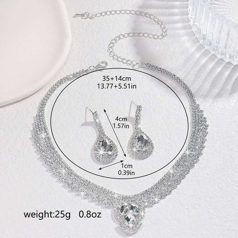 3 Women's Fashion Geometric Necklace Earrings Jewelry Set Suitable for Party and Holiday Gifts Z260313
