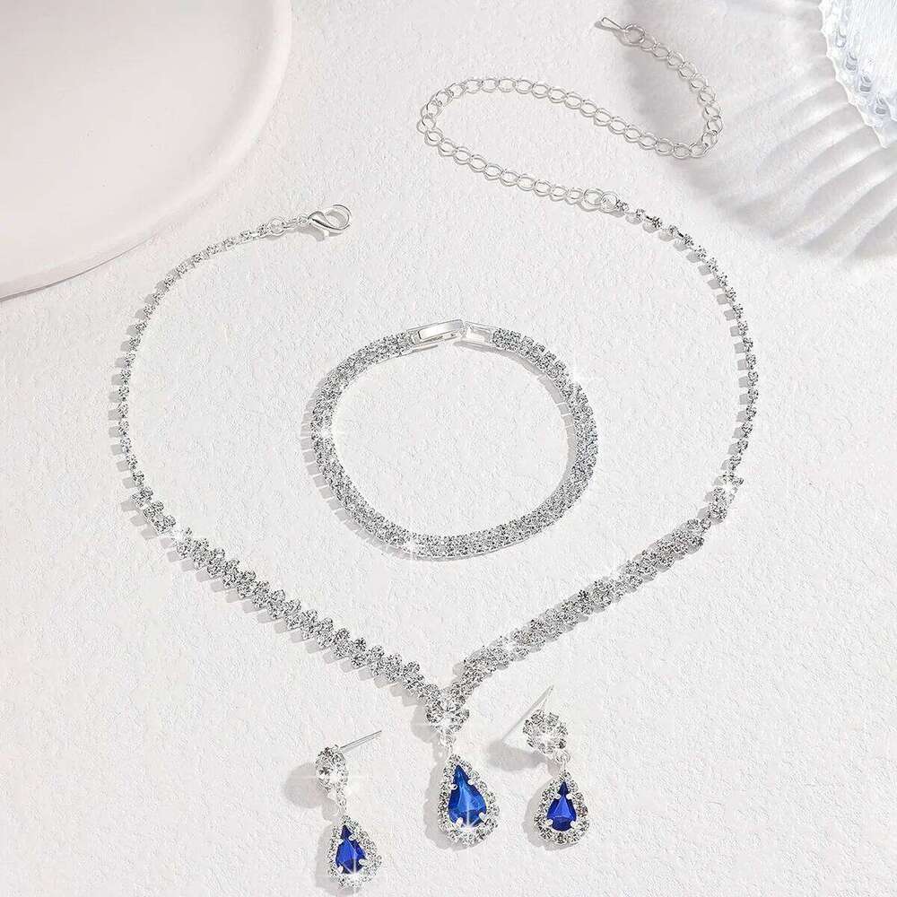 4PC Women's Fashion Simple Necklace Earrings Bracelet Jewelry Set Suitable for Wedding, Party, Festival Gifts Z260313