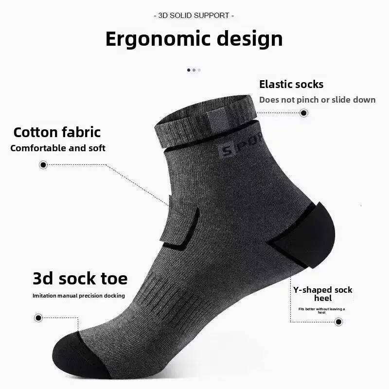 5 Pairs Size 37-43 Bamboo Fiber Autumn Winter Men Cotton Sports Sock Breathable Deodorant Business Socks Z260314