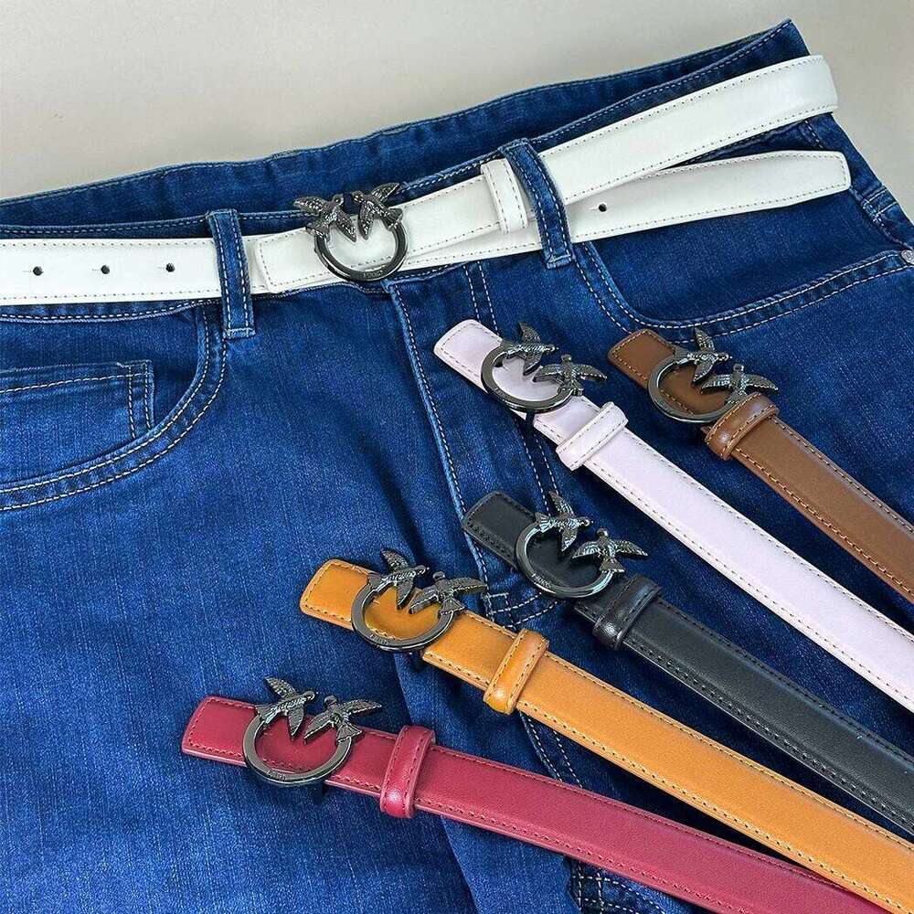Trendy Women's Belt Dark Swallow Pattern Light Luxury Simple Design Fashion Accessory for Jeans Trousers Gift Z260226
