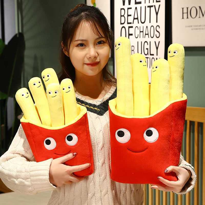 Emotional Support Smile French Fries Plush Stuffed Toy Plush Sofa Pillow Car Accessories Childrens Pretend Play Accessories T Y260314