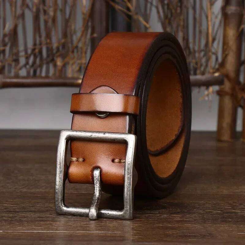 4.3CM Thickening Pure Cowhide High Quality Genuine Leather Belts for Men Brand Strap Male Copper Buckle Jeans Cowboy luxury Z260226