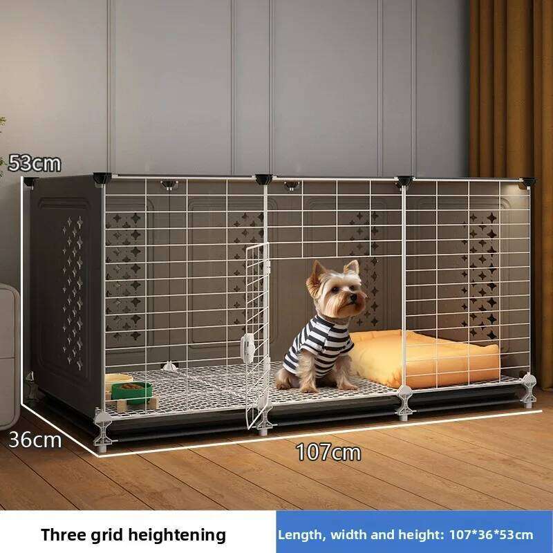 Small Medium Dog Cage Teddy Bichon Pet House with Sleeping Area Room One Toilet Design for Puppies Removable Tray Kennel 26W0314
