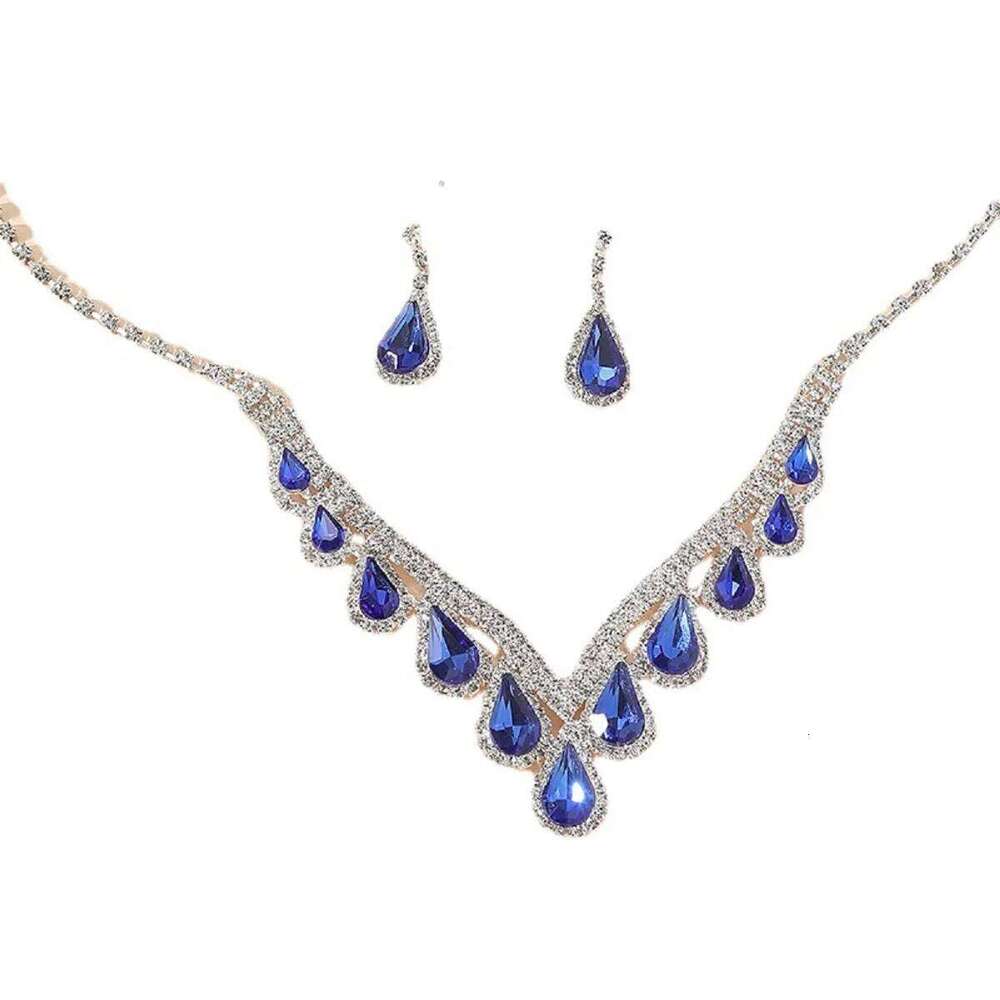 Ladies' light luxury style geometric water droplet set necklace, earrings, daily wear holiday gifts Z260313