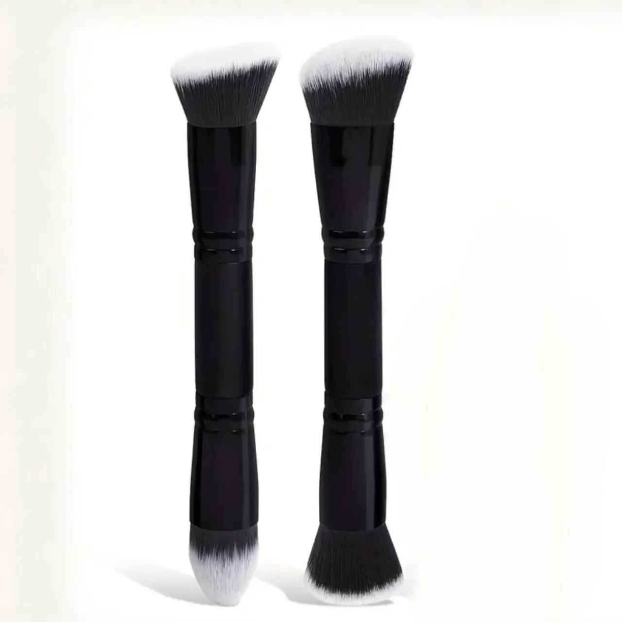 Professional Grade Duo-Faced Eyeshadow/Blush Brush Expertly Crafted from Silky Synthetic Fibers