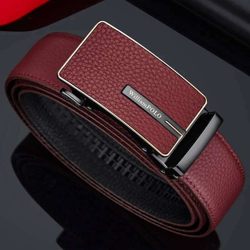 Genuine leather men's automatic buckle fashionable and versatile belt, high-end business belt Z260226