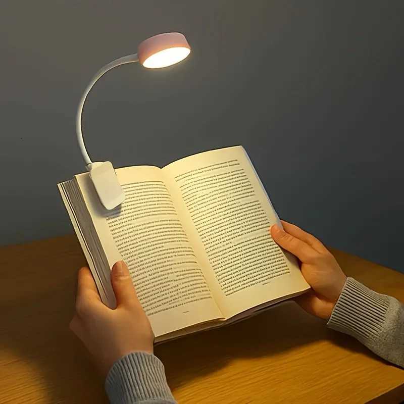 1Pc Portable LED Clip-on Reading Light Three Color Temperatures Long Press to Adjust Brightness White Shell Y260314