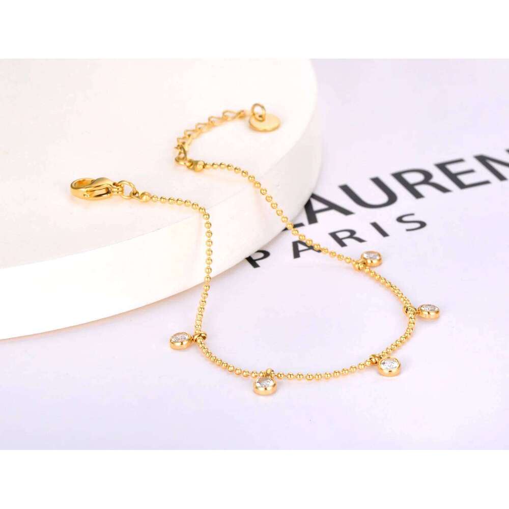 Lokaer Fashion Colorful CZ Crystal Charm Bracelets For Women 18K Gold Plated Stainless Steel Bohemia Party Chain Bracelet B22087 Z260313