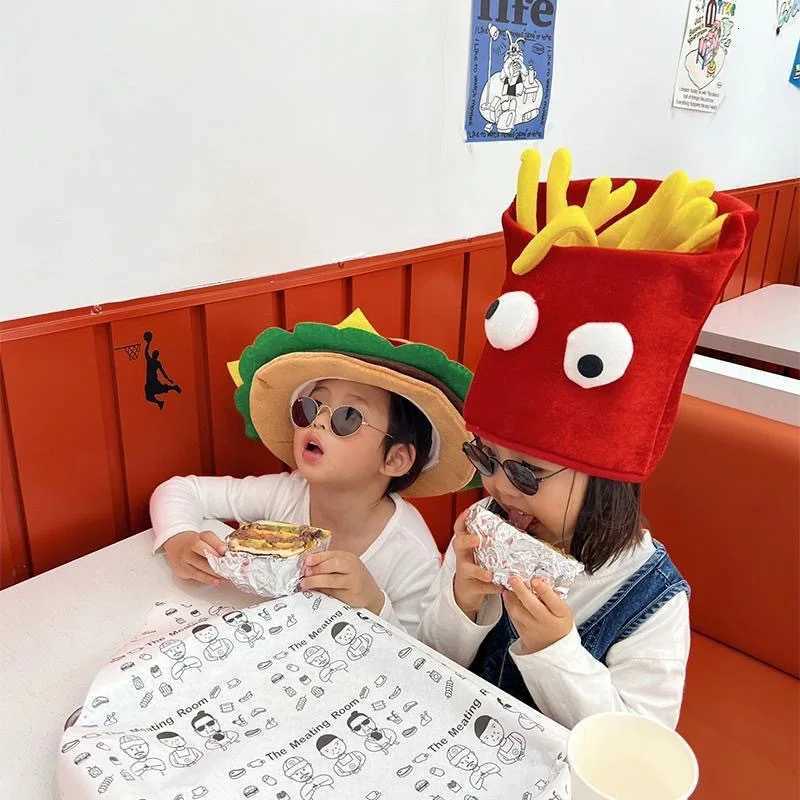 Funny French Fries Burger Hats Carnival Photography Props Party Hats Cosplay Costumes Headdress Accessories Show Y260314
