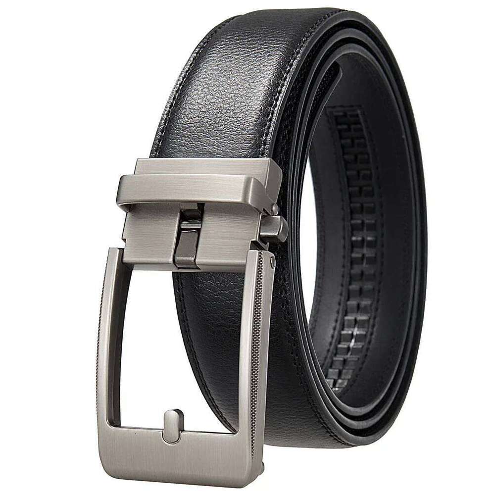 Luxury 3.5cm Width Cowhide Leather Ratchet Belts For Men Adjustable Automatic Buckle Mens Business Casual Belt B1503 Z260226