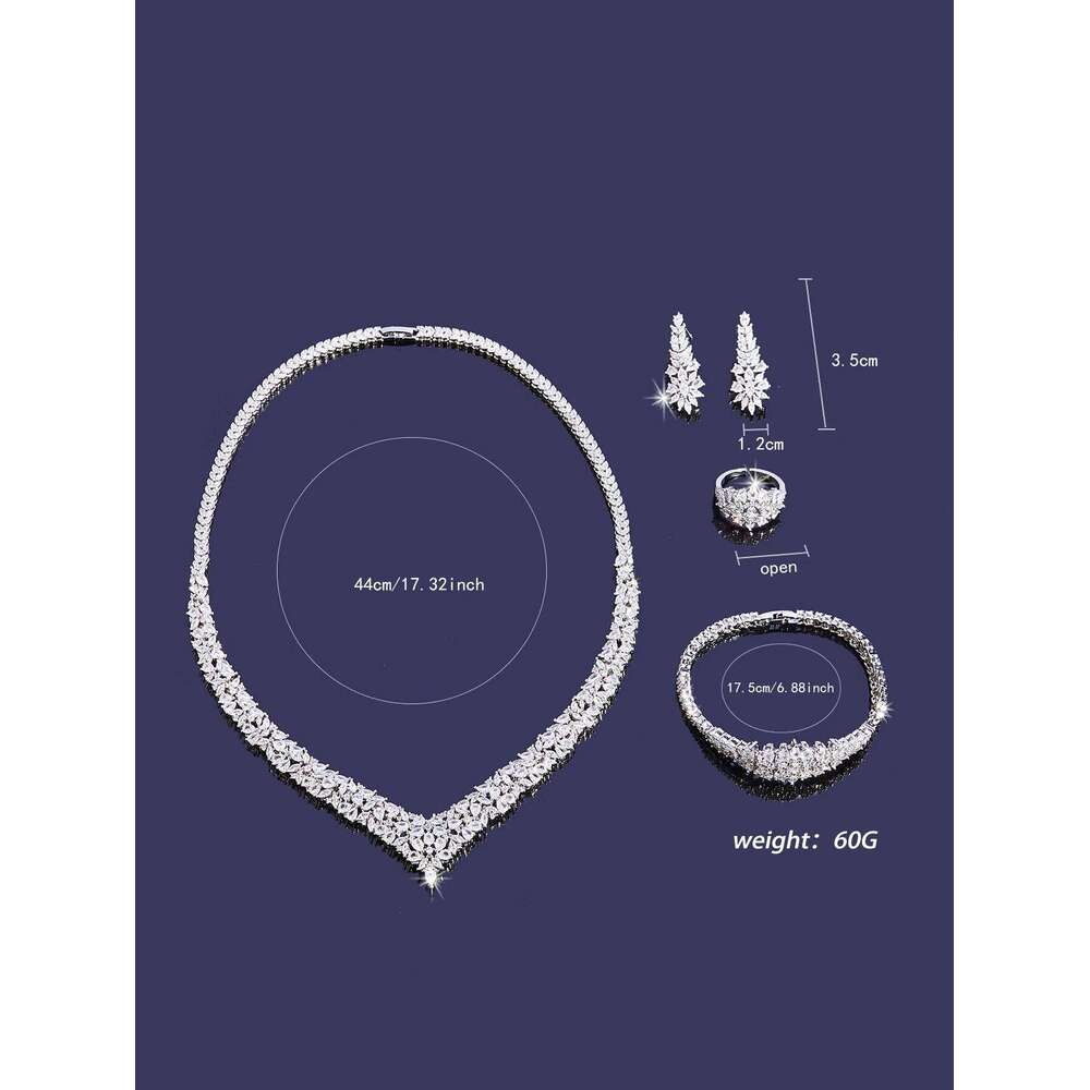 4pcs Bridal Cubic Zirconia For Women Party Luxury Dubai Nigeria CZ Crystal Wedding Jewelry Sets Z260313