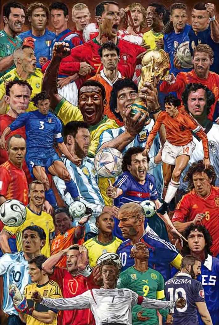 Soccer Legends - Sports Poster Famous Soccer PlayersTIN SIGN D260314