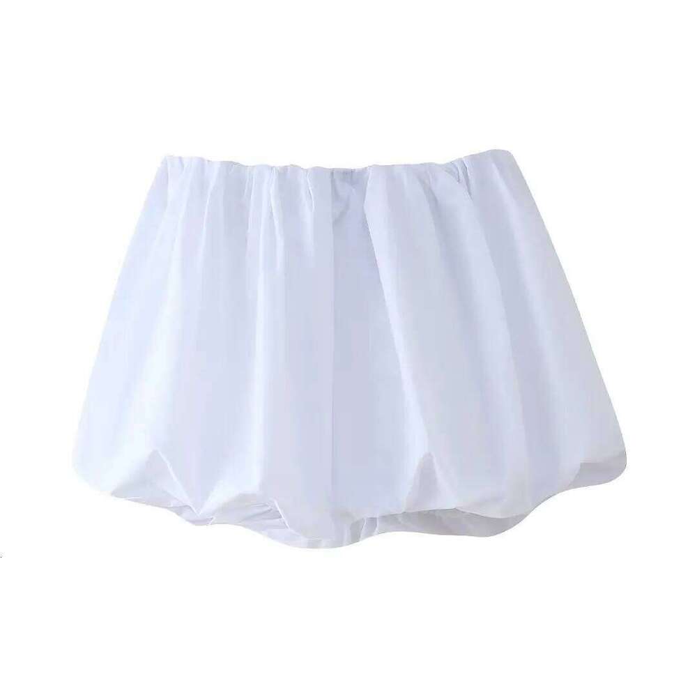 DUOPERI Women's Solid Mini Balloon Fashion High Elastic Waist Female Chic Lady Casual Y2K Short Skirt Z260314